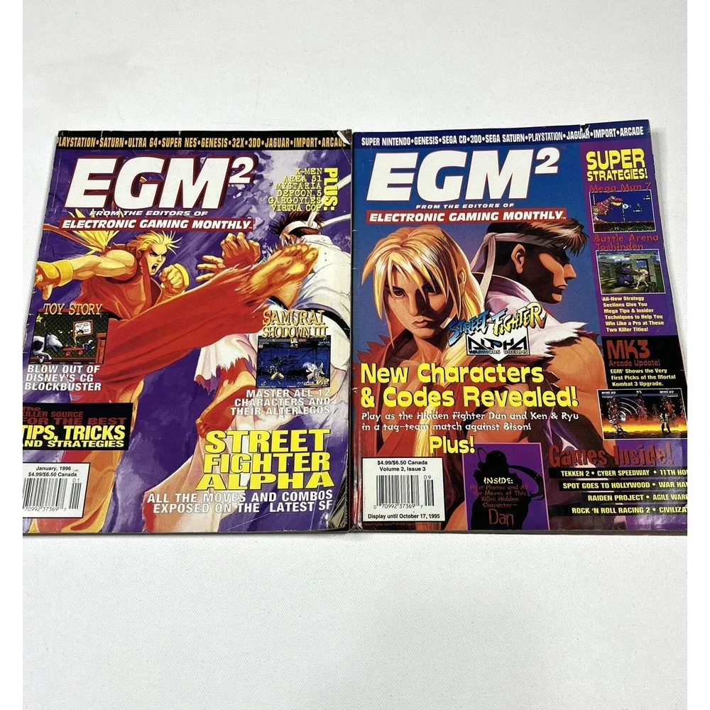 EGM2 Magazine Lot Of 2 1995 1996 Street Fighter Alpha Video Games Vintage Ryu